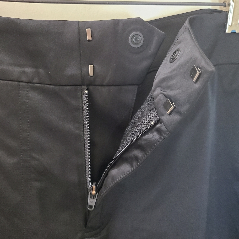 Athleta Radiant Shiny Black Joggers Zipper & Snap Hem Sz 16 NWT - Picture 6 of 13